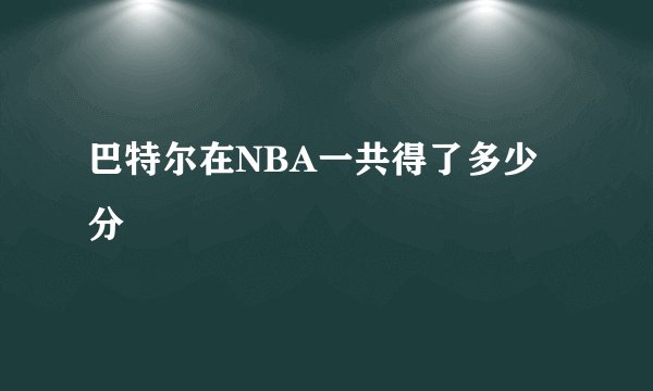 巴特尔在NBA一共得了多少分