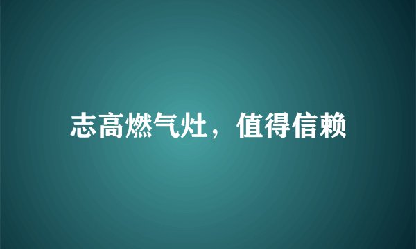 志高燃气灶，值得信赖