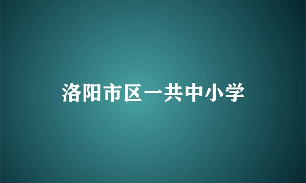 洛阳市区一共中小学
