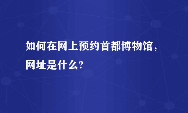 如何在网上预约首都博物馆，网址是什么?