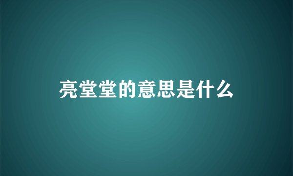 亮堂堂的意思是什么
