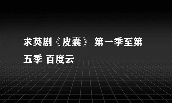 求英剧《皮囊》 第一季至第五季 百度云