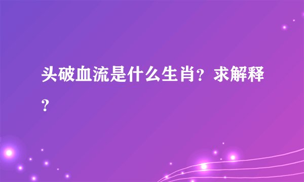 头破血流是什么生肖？求解释？