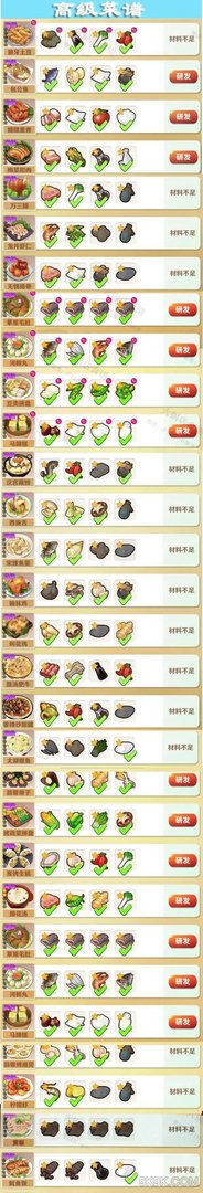 魔幻厨房菜谱配方大全