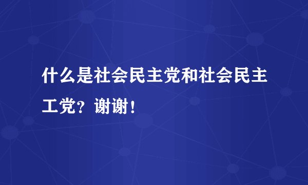 什么是社会民主党和社会民主工党？谢谢！