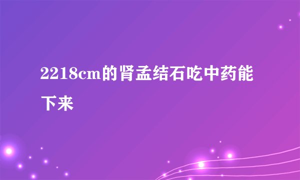 2218cm的肾孟结石吃中药能下来