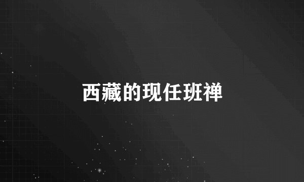 西藏的现任班禅