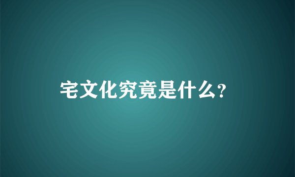 宅文化究竟是什么？