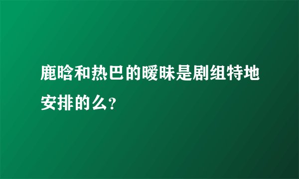 鹿晗和热巴的暧昧是剧组特地安排的么?