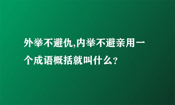 外举不避仇,内举不避亲用一个成语概括就叫什么？