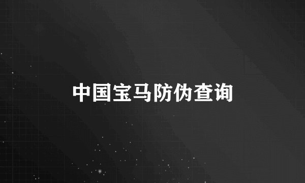 中国宝马防伪查询