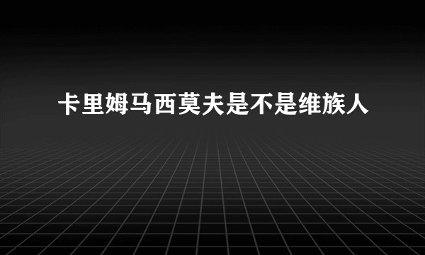 卡里姆马西莫夫是不是维族人