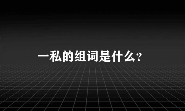 一私的组词是什么？