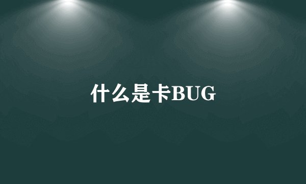 什么是卡BUG