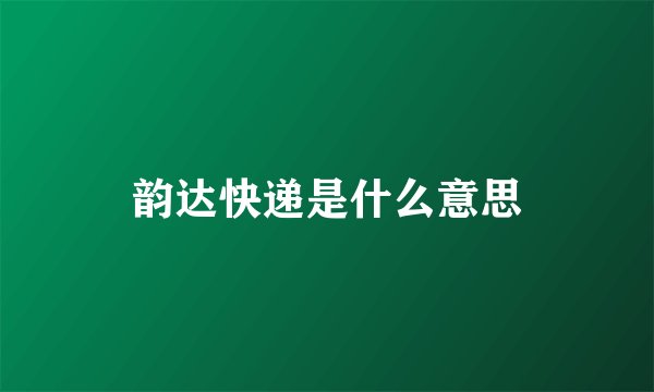 韵达快递是什么意思