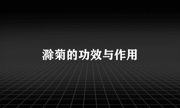 滁菊的功效与作用