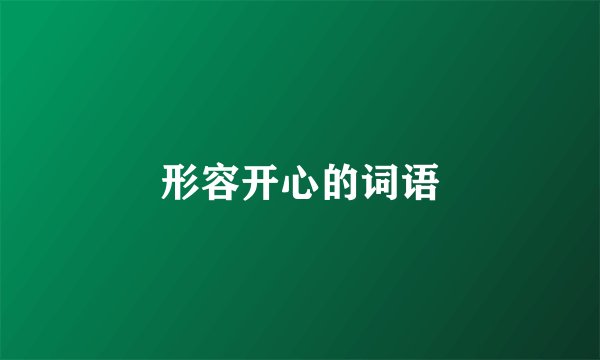 形容开心的词语