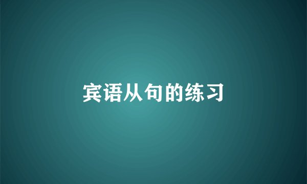 宾语从句的练习