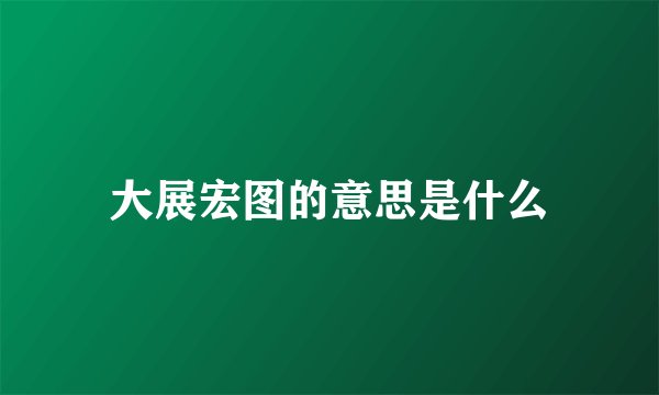 大展宏图的意思是什么