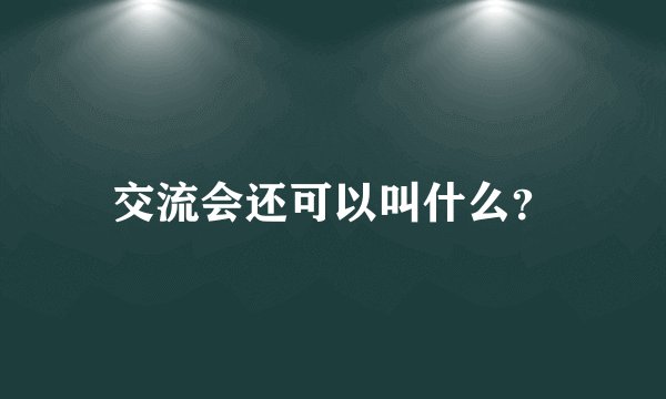 交流会还可以叫什么？