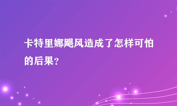 卡特里娜飓风造成了怎样可怕的后果？