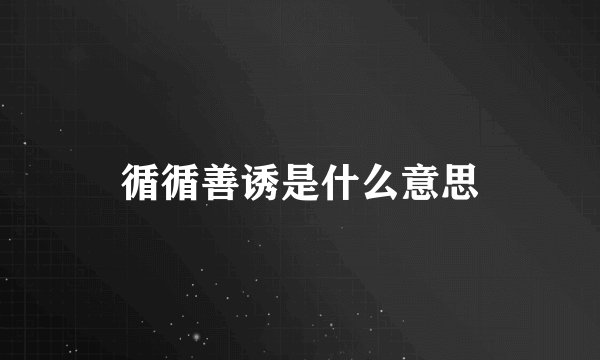 循循善诱是什么意思