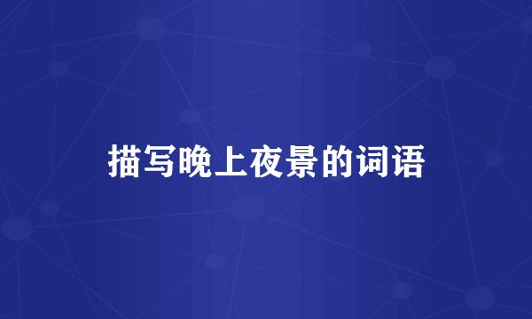 描写晚上夜景的词语