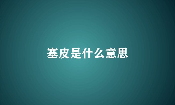 塞皮是什么意思