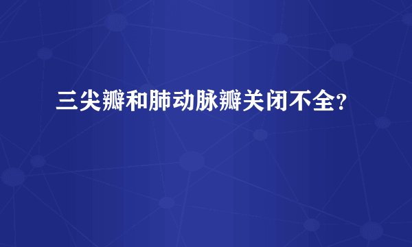 三尖瓣和肺动脉瓣关闭不全？