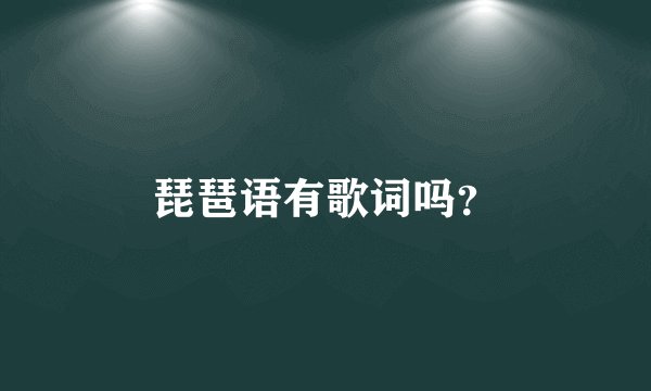 琵琶语有歌词吗？