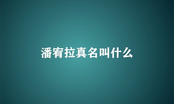 潘宥拉真名叫什么